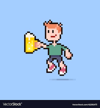 cartoon smiling guy clinking glass of beer