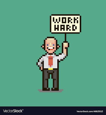 cartoon smiling guy work hard