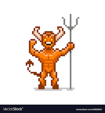 cartoon smiling red devil