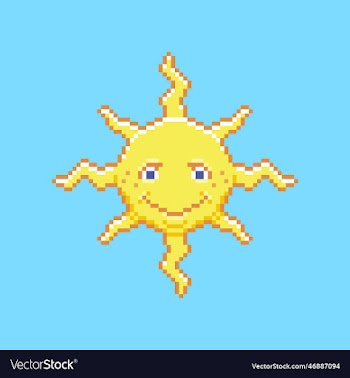 cartoon smiling sun looking down