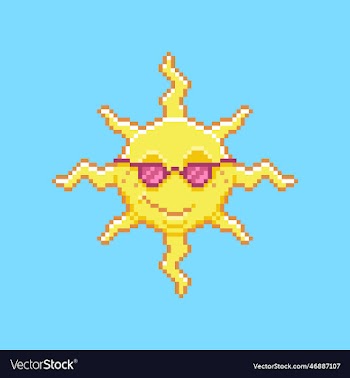 cartoon smiling sun wearing sunglasses