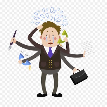 Cartoon SMS Illustration - Busy man 