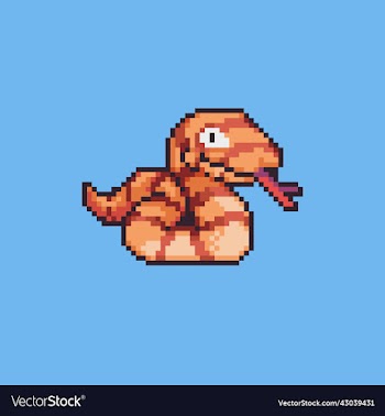 cartoon snake pixel art for ga