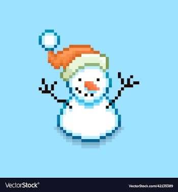 cartoon snowman in red santa hat