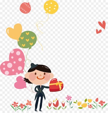 Cartoon Speech balloon Animation Illustration - Love cartoon boy holding balloons 