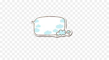 Cartoon Speech balloon Comics - White dialog box with blue clouds 
