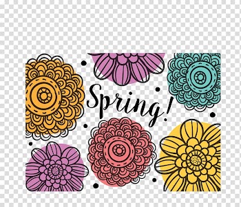 Cartoon, Spring flowers graffiti transparent background PNG clipart