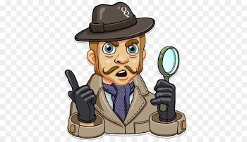 Cartoon, Sticker, Detective, Hat PNG