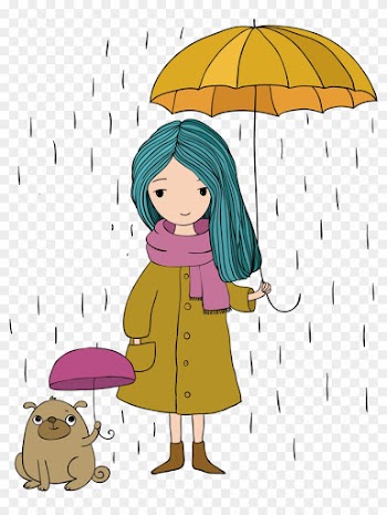 Cartoon Stock Photography Drawing Illustration - Girl Hold An Umbrella