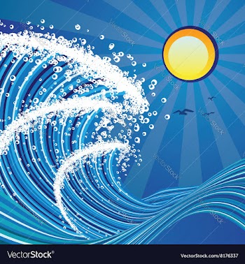 Cartoon Stormy Sea vector image
