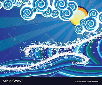 Cartoon Stormy Sea4 vector image