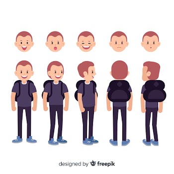 Cartoon student for motion design Free Vector