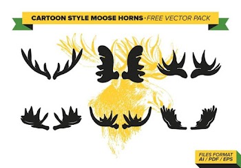Cartoon Style Moose Horns Free Vector Pack