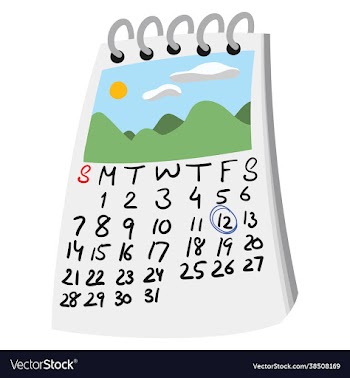 cartoon style travel calendar with date circled