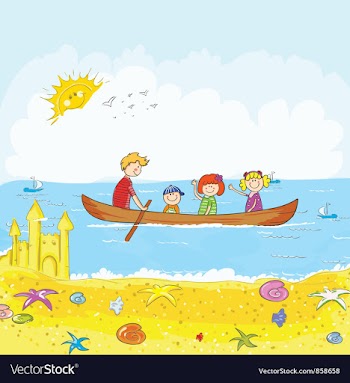 Cartoon summer background vector image