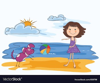 Cartoon summer background vector image