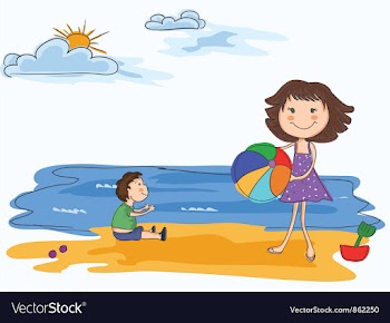 Cartoon summer background vector image