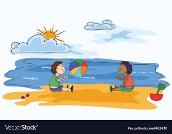 Cartoon summer background vector image
