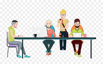 cartoon table line furniture conversation