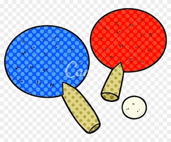 Cartoon Table Tennis Bats - Black Frame Glasses Png