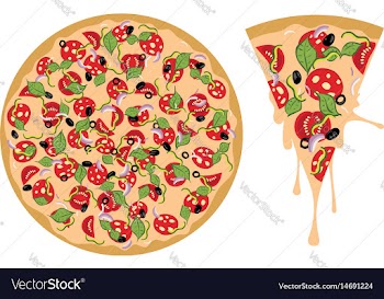 Cartoon tasty pizza vector image
