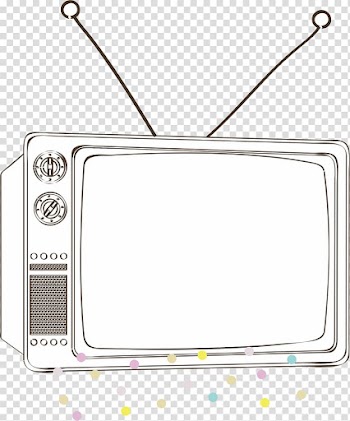 Cartoon Television Black and white, Retro TV frame transparent background PNG clipart