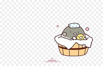 Cartoon Tencent QQ Hello Kitty Sticker Wallpaper - Cheerful bath 