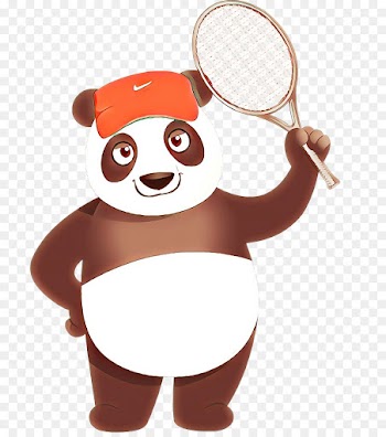 cartoon tennis racket bear