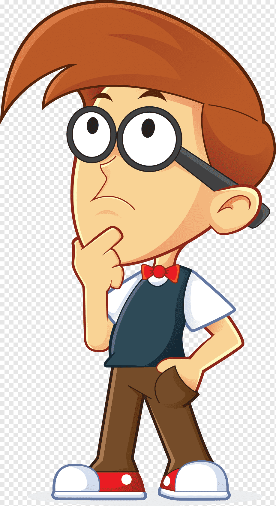 Cartoon Thought, thinking man, hand, people, human png