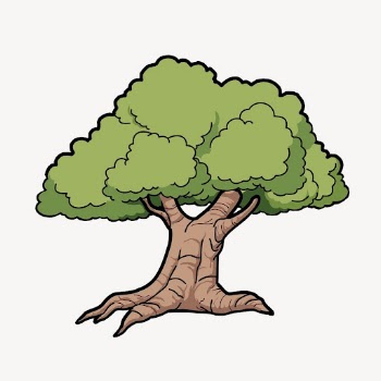 Cartoon tree clipart, collage element | Free PSD - rawpixel