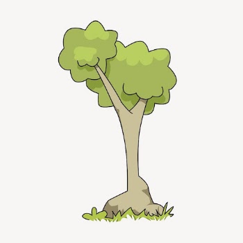 Cartoon tree sticker, botanical illustration | Free PSD - rawpixel