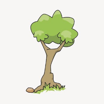 Cartoon tree sticker, nature illustration | Free PSD - rawpixel