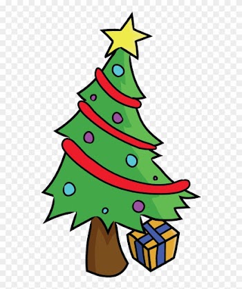 Cartoon Tree With Funny Face - Christmas Tree Cartoon Png