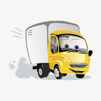 Cartoon truck collage element, logistics | Free Vector - rawpixel