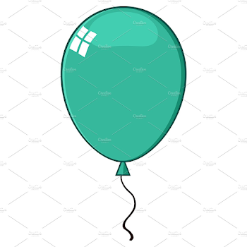 Cartoon Turquoise Balloon ~ Illustrations ~ Creative Market