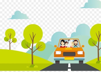 Cartoon Vacation Family Illustration - Family travel vector 