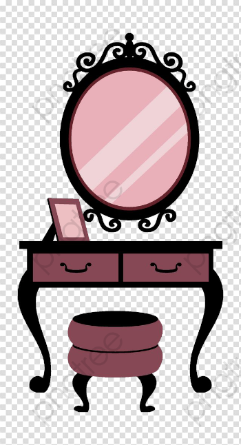 Cartoon Vanity Mirror, Cartoon Clipart, Dressing Table, Mirror PNG ...