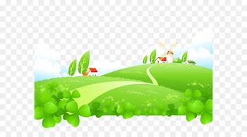 Cartoon vector painted grass green house plants 