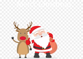 Cartoon Vector Santa Claus Christmas deer 