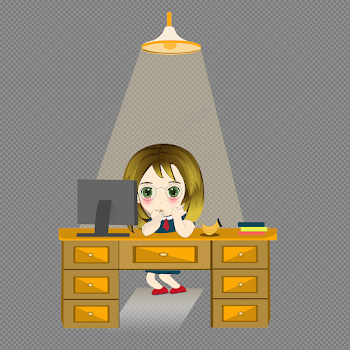 Cartoon version girl watching TV late night image - PNG Clip art ...