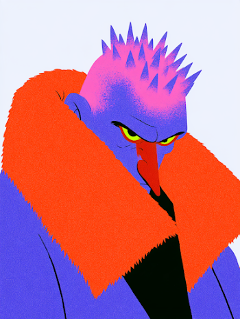 Cartoon Version of Yuri Gagarin in Mid-Century Style