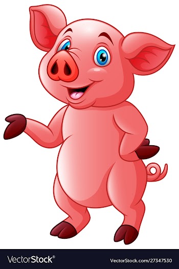 Cartoon very cute piggy vector image