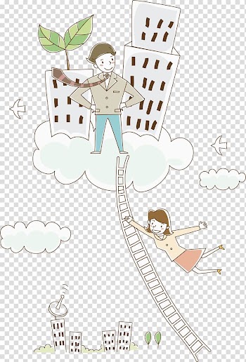 Cartoon Watercolor painting, Castle in the air transparent background PNG clipart