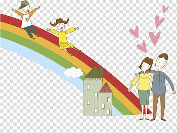 Cartoon Watercolor painting Illustration, Hand-painted family transparent background PNG clipart