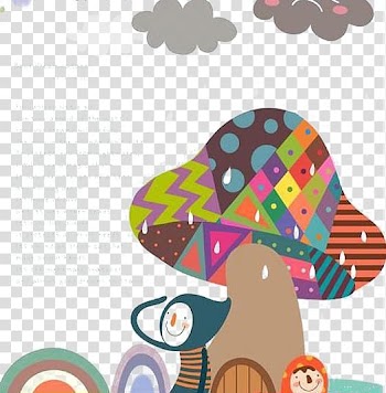 Cartoon Watercolor painting Illustration, Large color mushrooms transparent background PNG clipart