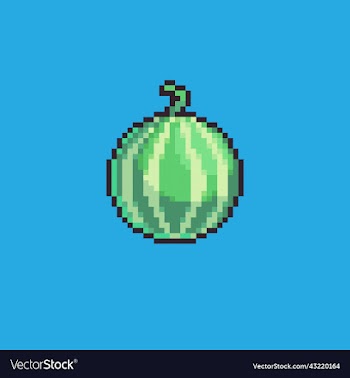 cartoon watermelon pixel art