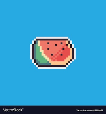 cartoon watermelon pixel art f
