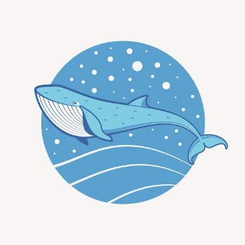 Cartoon whale clipart, sea life | Free Vector - rawpixel