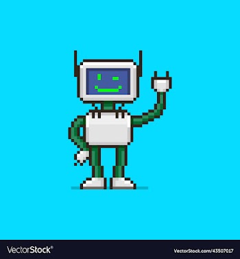 cartoon winking robot in love humanoid robot