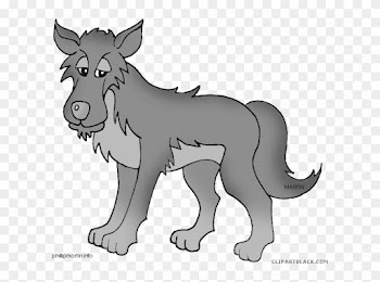Cartoon Wolf Animal Free Black White Clipart Images - Peter And The Wolf Clipart